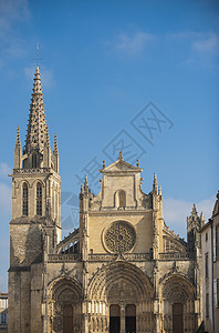 法国 吉隆德的巴扎大教堂 雕塑 中心 哥特 老的高清图片