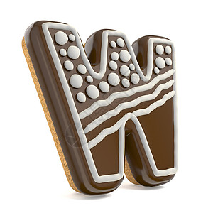 字母 W 巧克力圣诞姜饼字体装饰 wh 线条背景图片