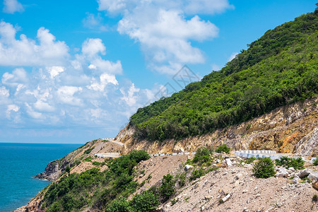 江崖海水南杜岛 海 路 越南 海水 海岸 悬崖背景