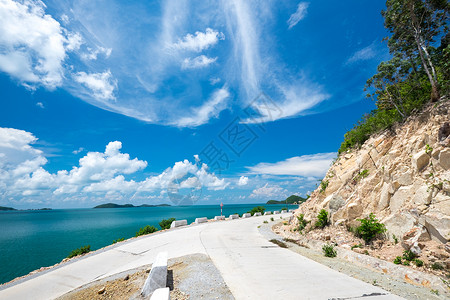 江崖海水南杜岛 船 坚江 椰子树 树 旅行 云 海景 蓝色的 放松背景