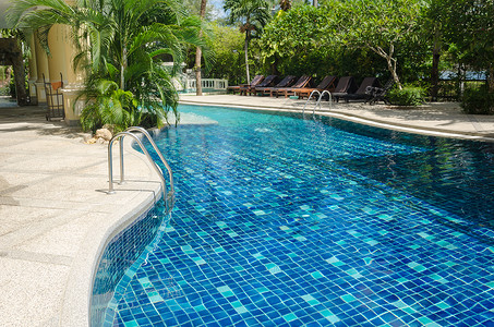 游泳池 夏天 美丽的 蓝色的 热带 酒店 奢华 旅行 普吉岛背景图片