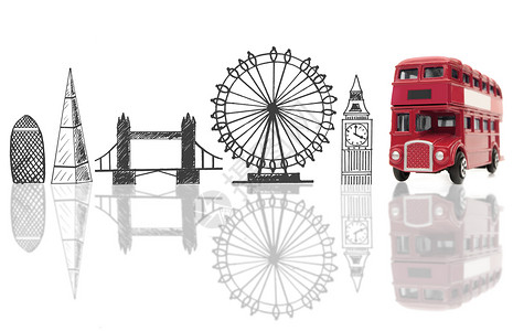 草图大师素材伦敦旅游地标 旅行 小黄瓜 眼睛 路线大师 公共汽车 塔桥背景