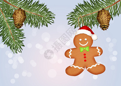 圣诞节姜黄饼干 插图 小男孩 烹饪 刨冰 巧克力背景图片
