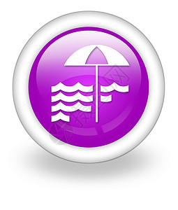 图标 按钮 立方图海滩 插图 阳伞 海岸线 热的 遮阳棚图片
