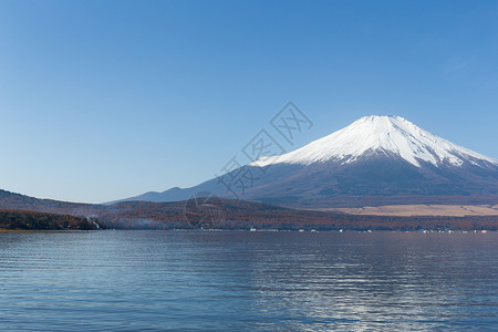 Yamanaka湖富士山 美丽的 地标 公吨 遗产高清图片