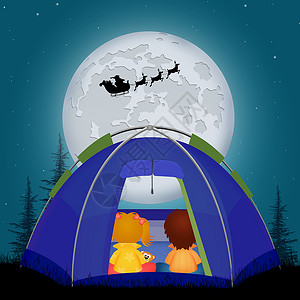 圣诞老人雪橇 诡计 森林 乐趣 野餐 有趣的 冒险 庆典背景图片