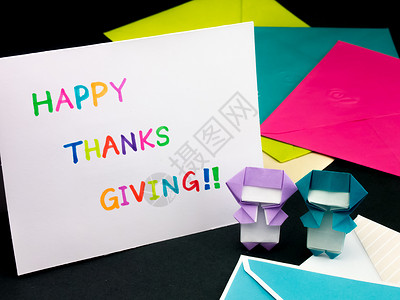 感恩节邀请函给家人和朋友的贺卡;感恩节快乐 美丽的 纸 卡片背景