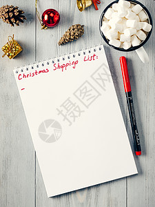 圣诞礼品购物规划清单 多于 高架 可可 写背景图片