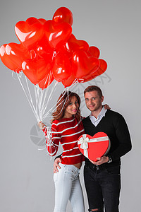 结合心形气球 条纹 喜悦 派对 盒子 情人节 假期 年轻的背景图片