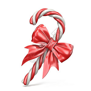 手杖设计素材圣诞装饰由棒棒糖和丝带蝴蝶结 3 制成 框架背景