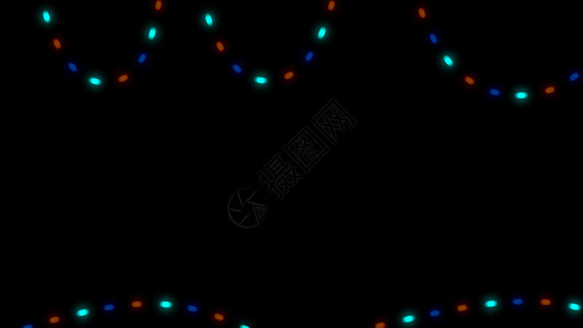 在黑色背景上闪烁的圣诞灯 3d 渲染 α背景图片
