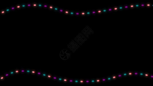 在黑色背景上闪烁的圣诞灯 3d 渲染 环形背景图片