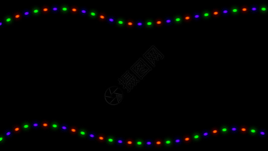 在黑色背景上闪烁的圣诞灯 3d 渲染 美丽的背景图片