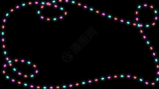 在黑色背景上闪烁的圣诞灯 3d 渲染 假期背景图片