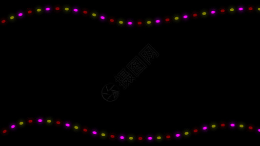 在黑色背景上闪烁的圣诞灯 3d 渲染 圣诞节背景图片