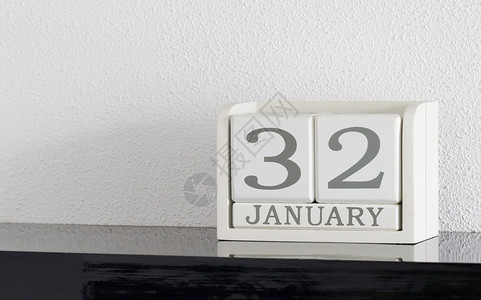 白色块日历当前日期 32 和 1 月 - Extra d 会议 黑色的背景图片