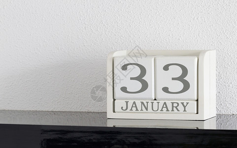 白区块日历目前的日期 1月33日和1月 - 额外 d 天 历史背景图片