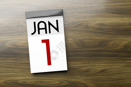 日历 1 月 1 日新年 Da 周年纪念日 黑色的背景图片