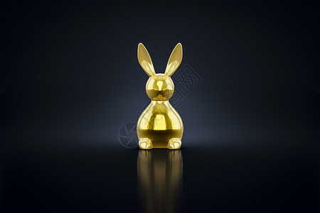 金色兔子金色复活节兔子图背景