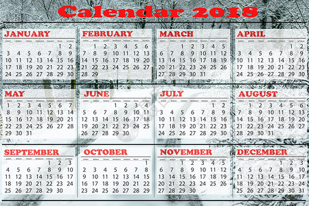 2018年简单日历模板背景图片