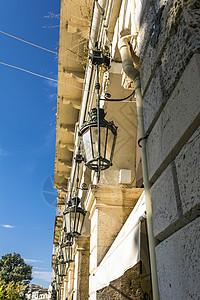 斯皮亚纳达广场 - 希腊科孚镇历史中心里斯顿高清图片