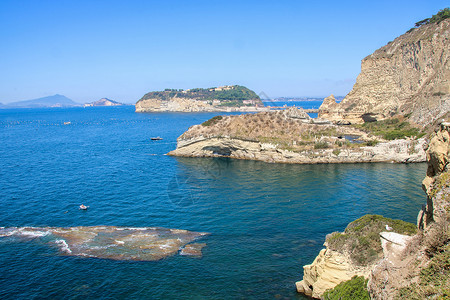 不那不勒斯海岸线和海湾的景观 建筑学 罗马的高清图片