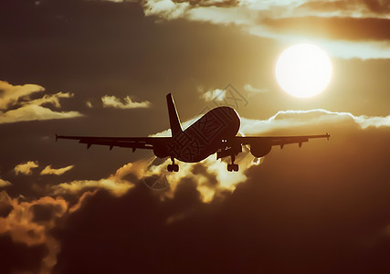 日落时空后起飞客机的起飞 翅膀 航空 阳光 旅行图片