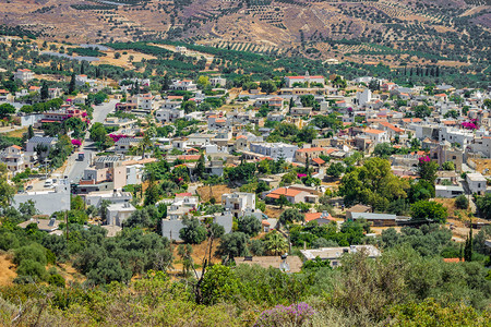 观察一个古老的文化城市中心 一个希腊小镇高清图片