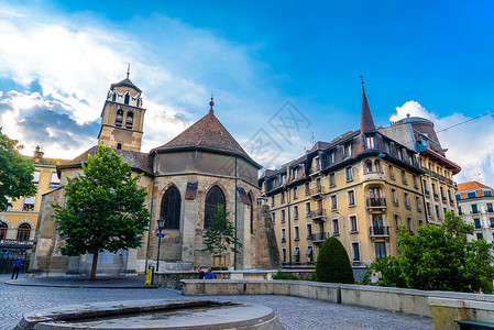 瑞士日内瓦市中心圣圣皮埃尔大教堂 瑞士 旅行高清图片