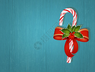 圣诞糖果甘蔗 丝带 桌子 杖 庆典 插图背景图片