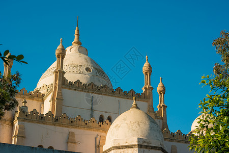 丹尼斯大卫城雅典卫城 圣路易斯大教堂在 Byrsa - 迦太基 突尼斯 突尼斯 爬坡道 圆顶背景