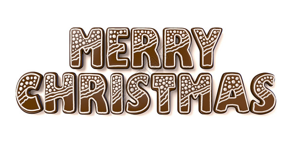 圣诞快乐姜饼标志 3个 横幅 线条 插图背景图片