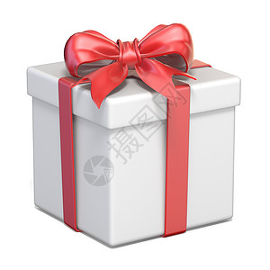 白色礼盒和红丝带蝴蝶结 3 礼物盒 庆典 惊喜背景图片