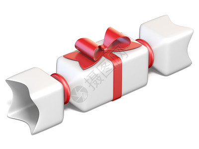 白色礼盒和红丝带蝴蝶结 3 庆祝 光滑 纸板 纸背景图片