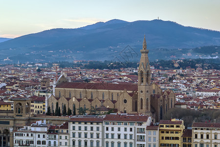 意大利佛罗伦萨圣克罗塞市巴西利亚 爬坡道 大教堂高清图片