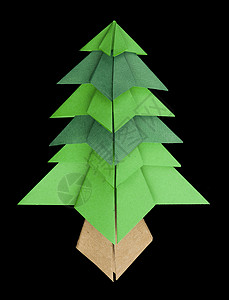 折纸风格树圣诞树 爱好 冷杉 装饰风格 庆典 卡片 纸板 手工制作的背景