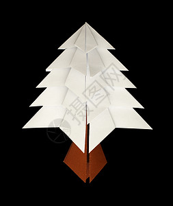 纸制的白色圣诞树 折纸长青树图片
