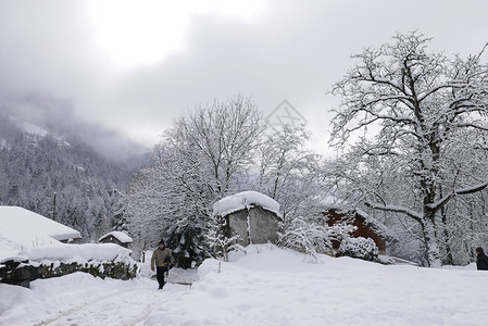 法国勃朗峰节假日 法国 村庄 薄片 寒冷的 自然高清图片