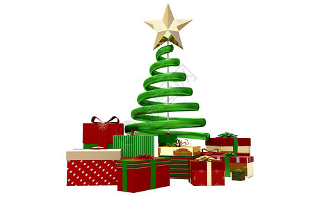 绿色红绿金圣诞礼物 绿色的 插图 圣诞节 装饰品 成背景图片