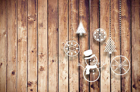 挂挂圣诞节装饰的复合图象 计算机绘图 假期 木头 圣诞节的时候背景图片