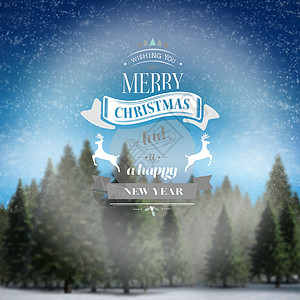 圣诞节雪背景图像Christmas 消息的复合图像 雪 蓝天背景