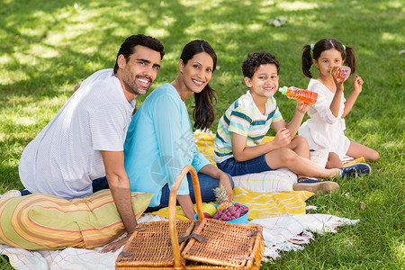 幸福的家庭在公园里共度欢乐时光 夏天 母亲 周末图片