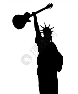 自由摇滚 天 美国 团结的 乐器 艺术品 音乐 假期背景图片