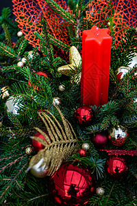 圣诞节节庆组成 作品 红色的 晚餐 金子 孔雀 环境背景图片