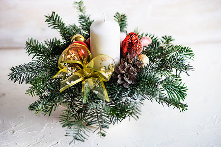 圣诞内地概念 乡村 肉桂 装饰风格 十二月 白色的背景图片