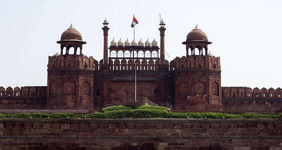 新德里景区红堡Lal Qila - 印度德里的红堡 印度1648年由第五名莫卧儿皇帝沙阿贾汉建造 历史 入口背景