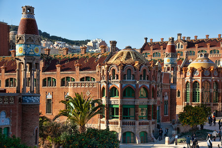 西班牙巴塞罗那Sant Pau医院 入口 建筑学高清图片