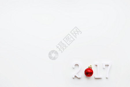 新年2017背景 红球亮 文本位置 玩具 火花背景图片