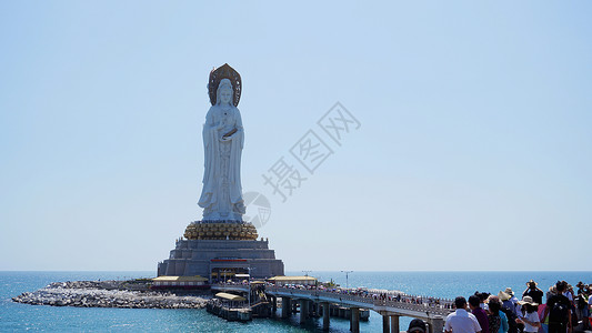 海南岛三亚南山佛教文化公园白光燕雕像 Hainan岛 三亚 冒险 海岸背景图片
