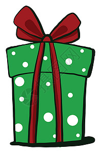 矢量礼物盒子绿色当前 插图 白色背景矢量背景